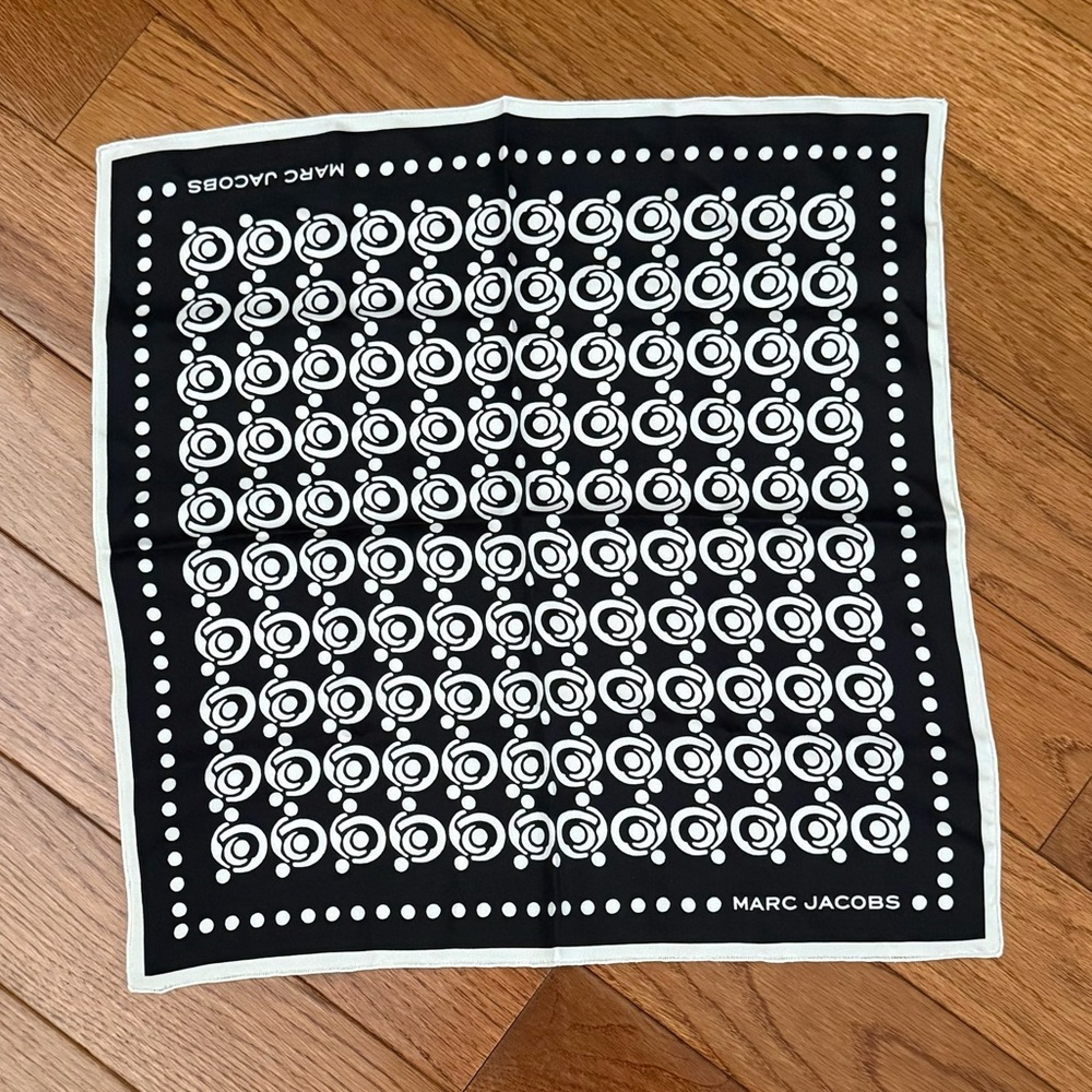 Marc Jacobs Black and White Silk Scarf